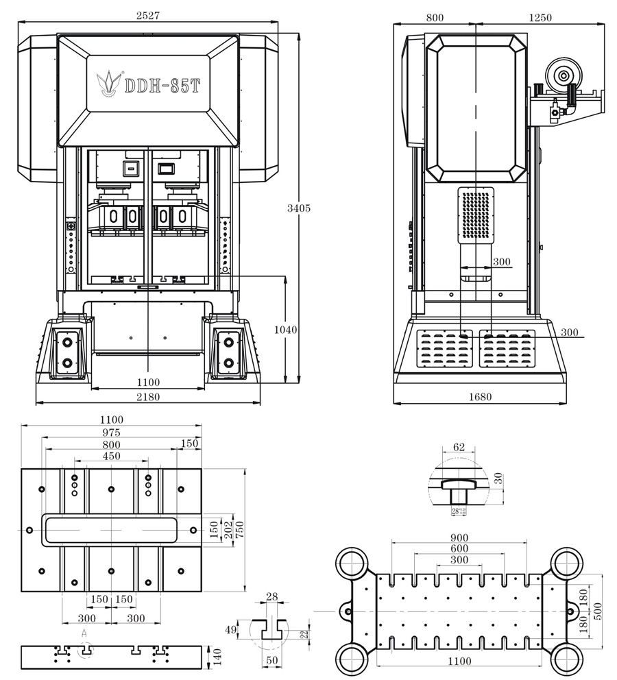 高速電動(dòng)精密沖床結(jié)構(gòu)圖